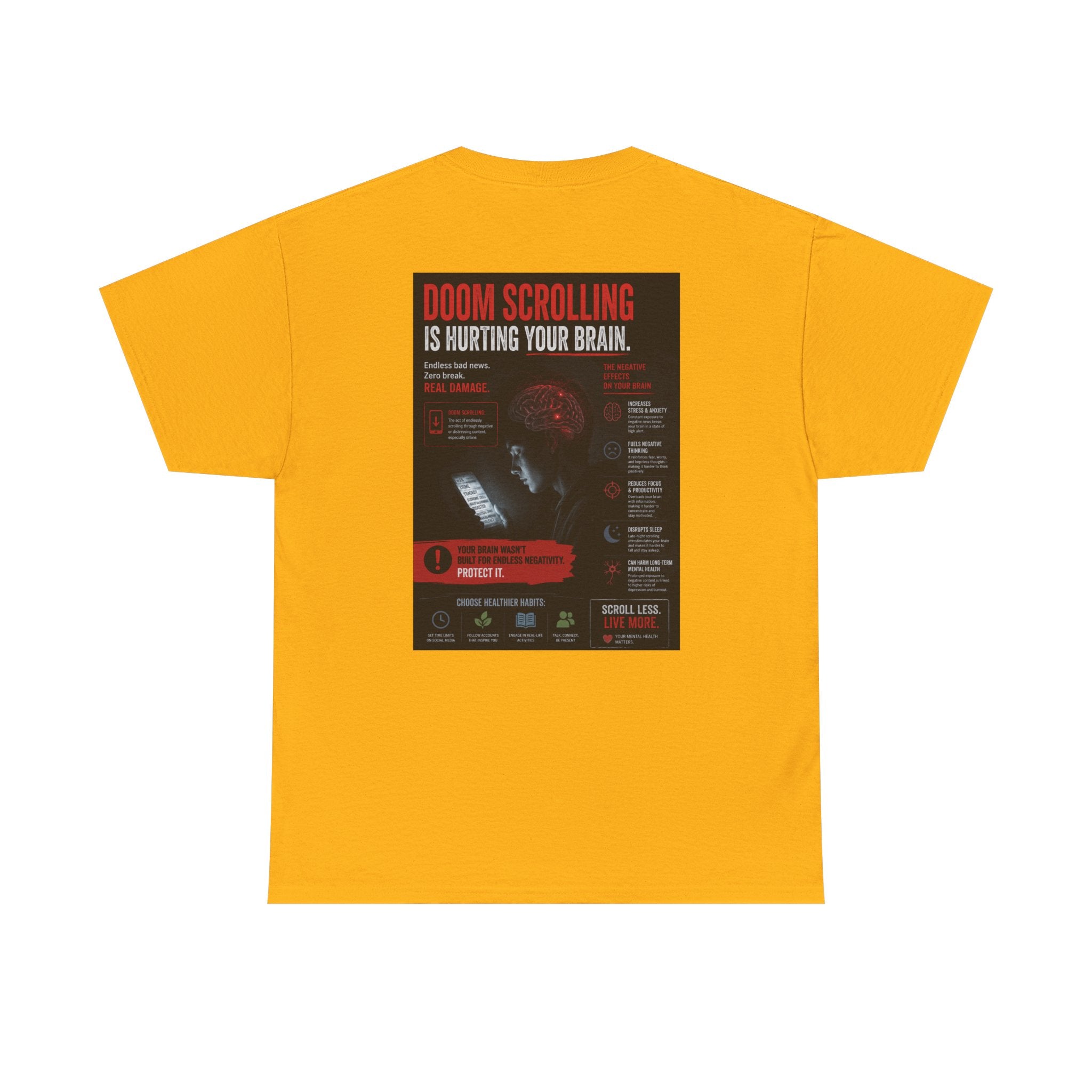 Doom Scroll Warning Tee (black logo)