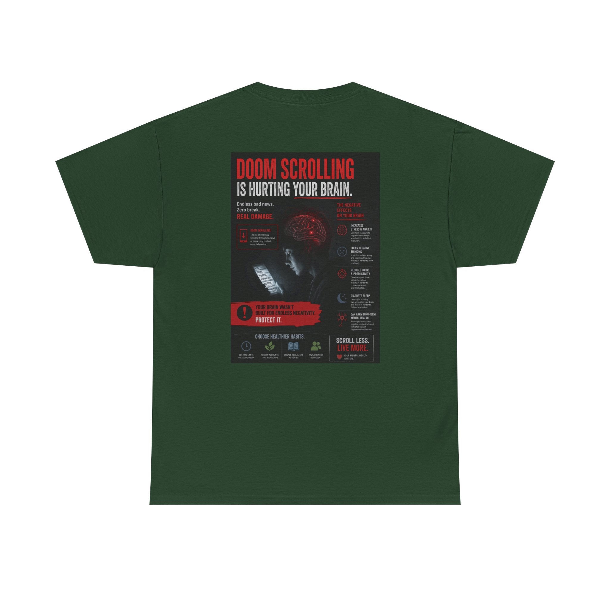 Doom Scroll Warning Tee (black logo)
