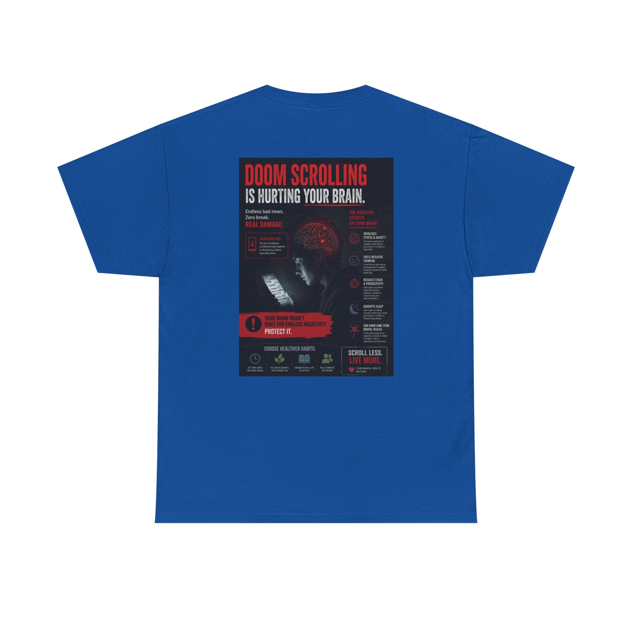 Doom Scroll Warning Tee (black logo)